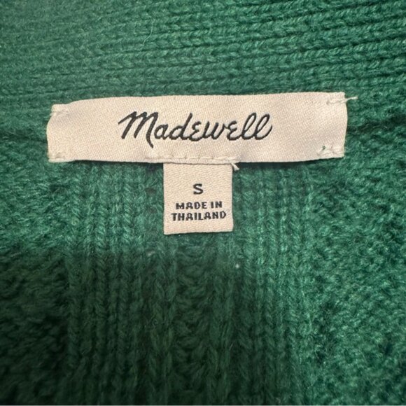 Madewell Cable-Knit Cropped Cardigan in Varsity Green - Picture 6 of 9